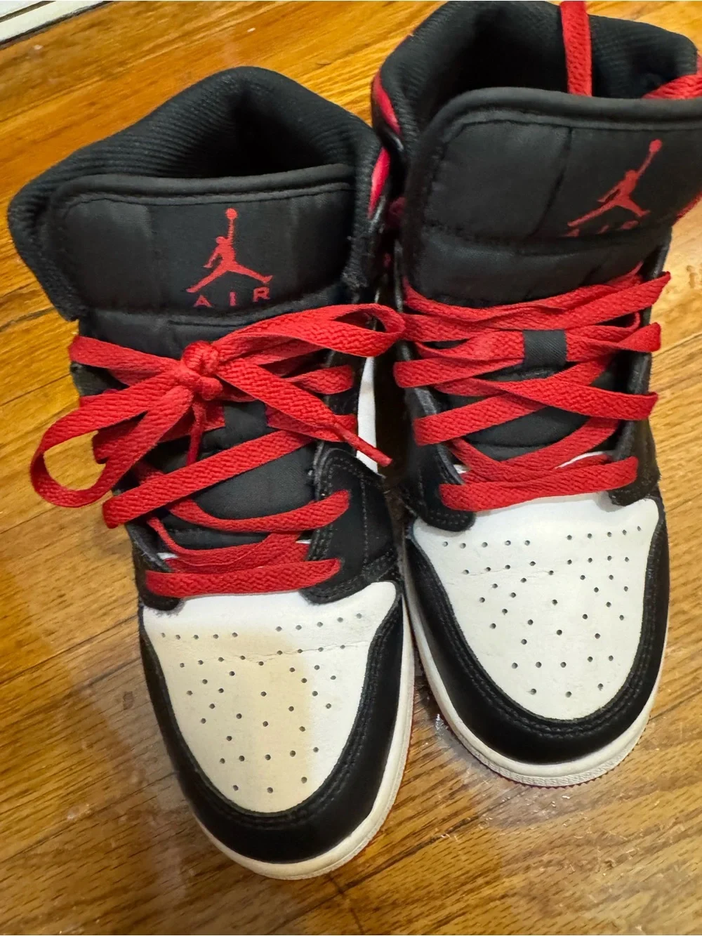 Nike Black White Red High-Top Basketball Sneakers